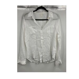 Lilly Pulitzer White Cotton Button-Down Shirt NET size large